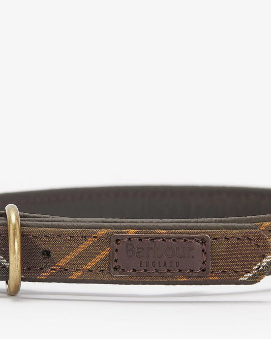 Hundehalsband Tartan mit Lederdetails