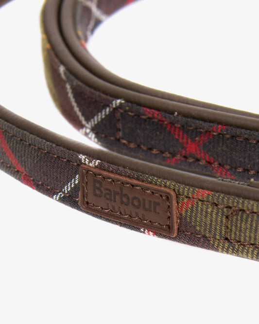 Hundeleine Tartan mit Lederdetails
