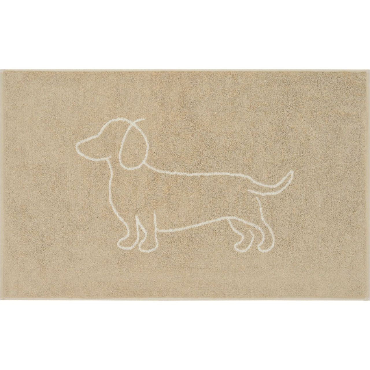Badematte mit Dackel Motiv Einzeln Natur/Beige