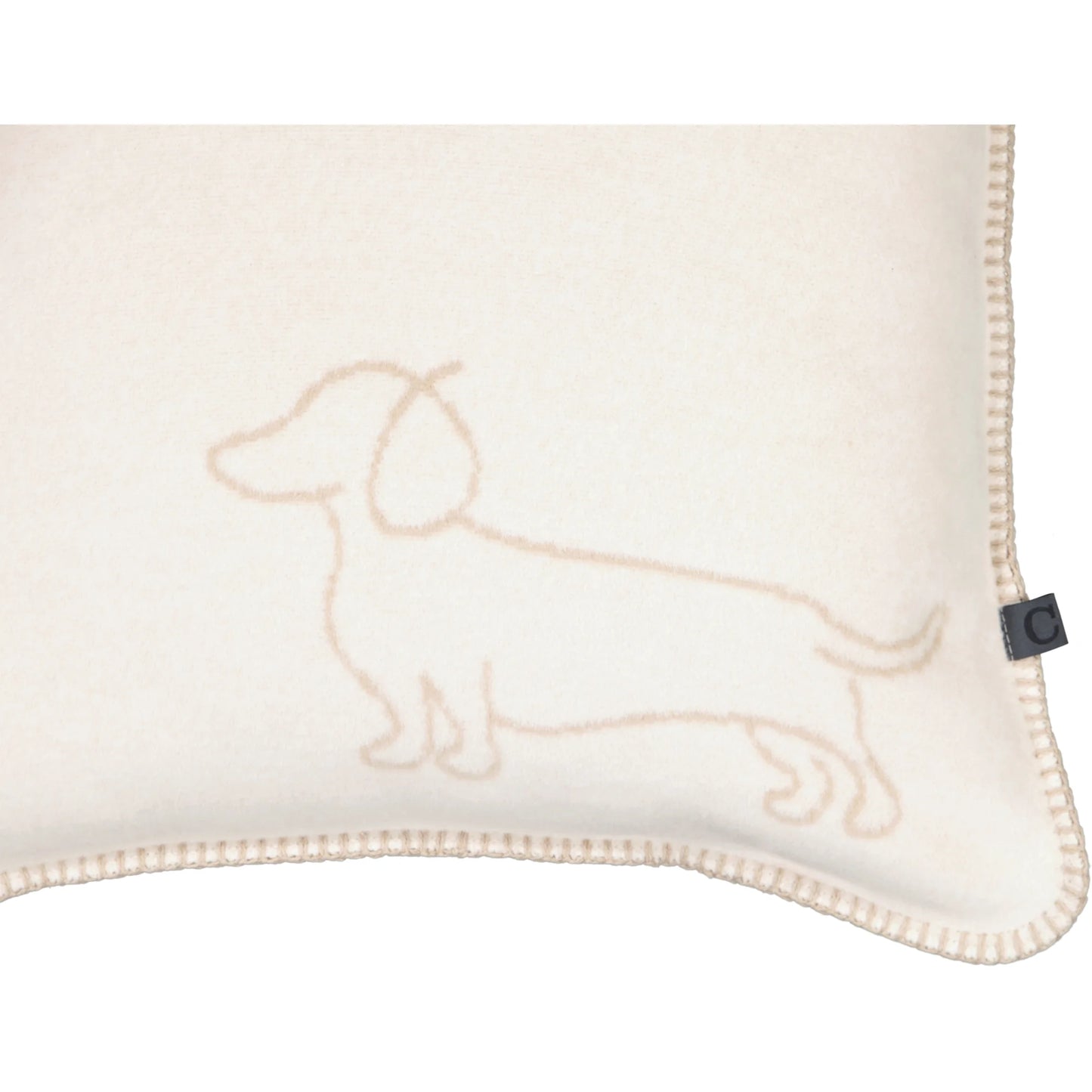 Kissenbezug mit Dackel Motiv Natur/Beige