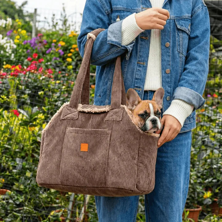 Lucky Luxuriöse Hundetasche – Braun