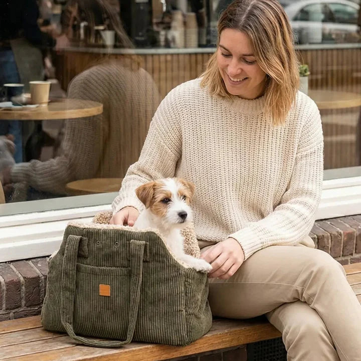 Lucky Luxuriöse Hundetasche – Khaki