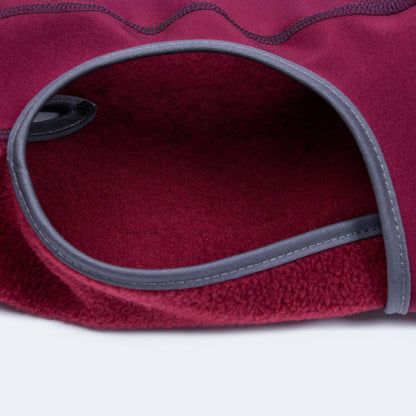 Hundemantel Dackel Fleece bordeaux