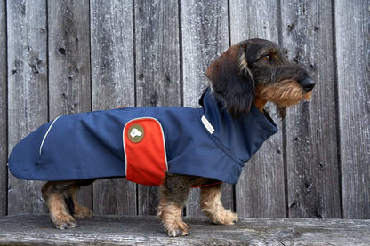 Dackel-Regenmantel Cooper in Navy Blau