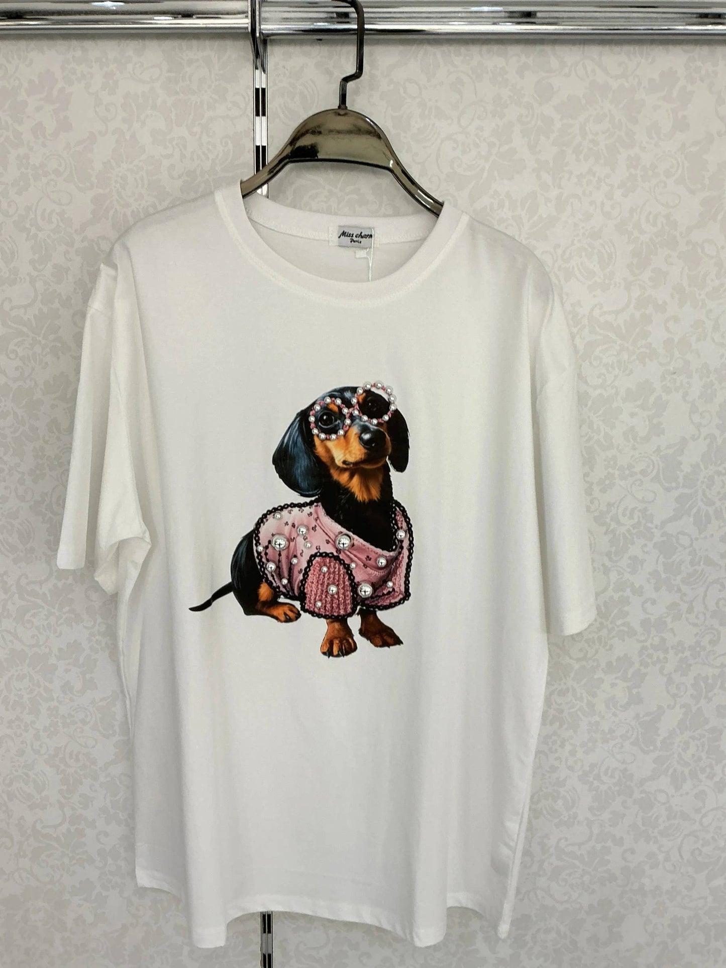 Oversize-T-Shirt mit Hundemotiv