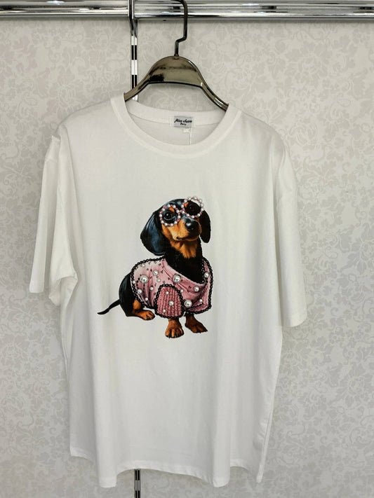 Oversize-T-Shirt mit Hundemotiv