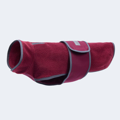 Hundemantel Dackel Fleece bordeaux