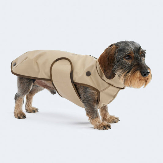 Hunderegenmantel Parka beige