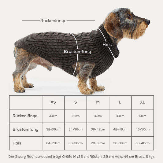 Hundestrickpullover oliv - Für Dackel und kleine Hunde
