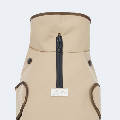 Hunderegenmantel Parka beige