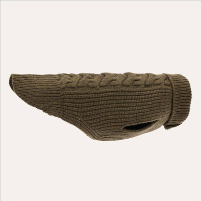 Hundestrickpullover oliv