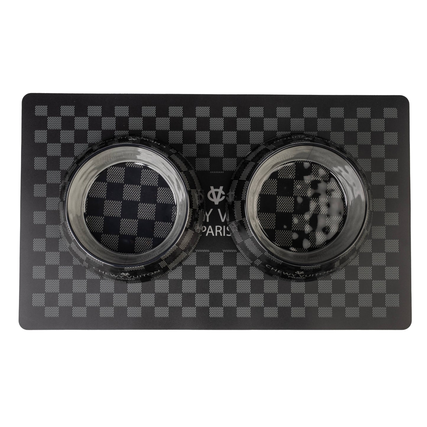 Schwarze Checker Chewy Vuiton Schüssel