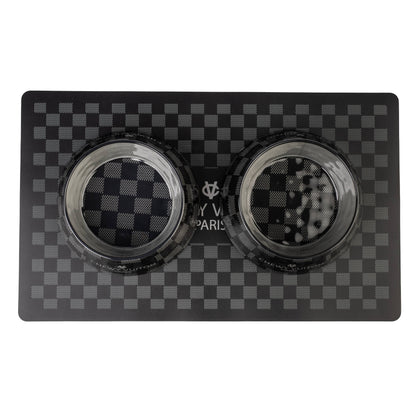 Schwarze Checker Chewy Vuiton Schüssel