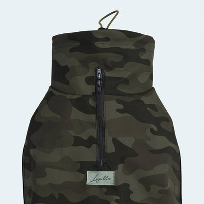 Hundemantel Windbreaker Camouflage dunkelgrün