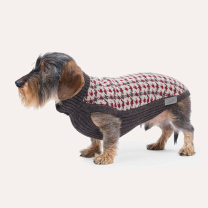 Hundestrickpullover Karo