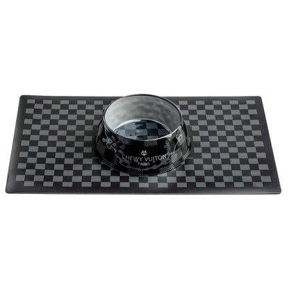 Schwarze Checker Chewy Vuiton Schüssel