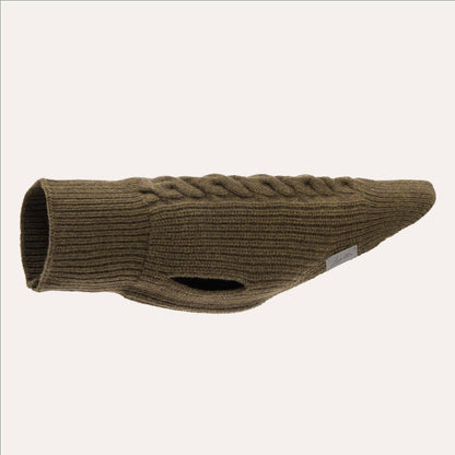 Hundestrickpullover oliv