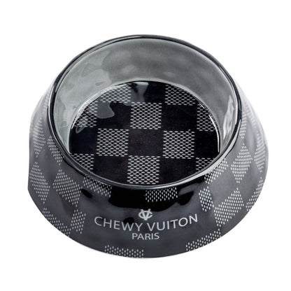 Schwarze Checker Chewy Vuiton Schüssel
