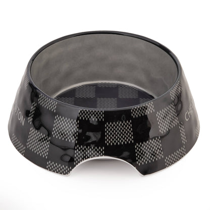 Schwarze Checker Chewy Vuiton Schüssel
