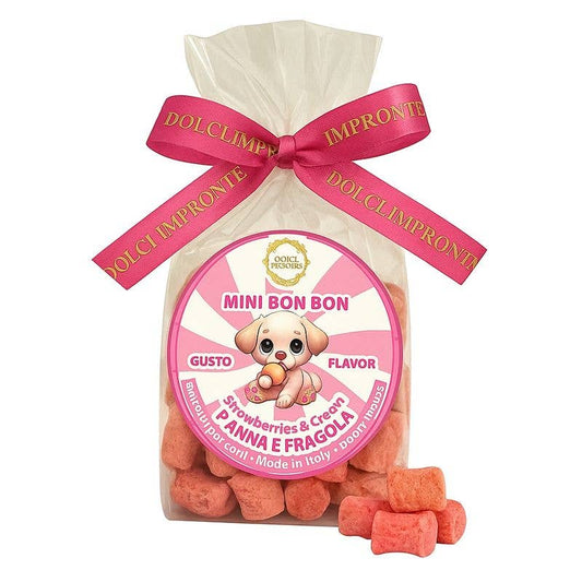 Süße Pfoten | Mini Bonbon Geschmack Sahne und Erdbeere