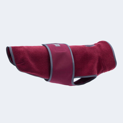 Hundemantel Dackel Fleece bordeaux