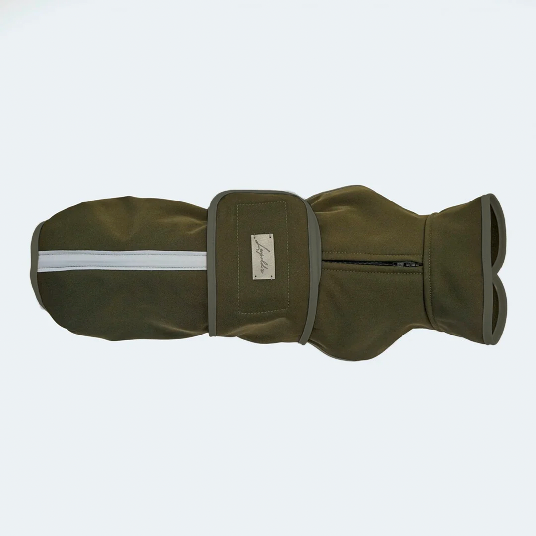 Hundemantel Dackel Softshell oliv