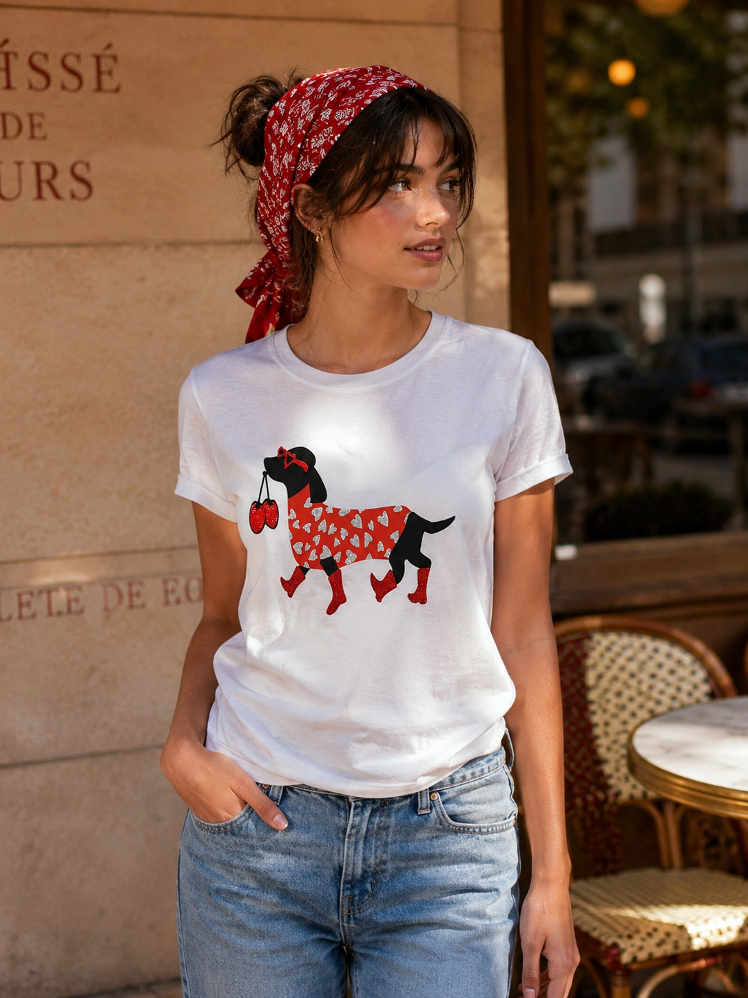 Kirsch-Welpe Grafik-T-Shirt