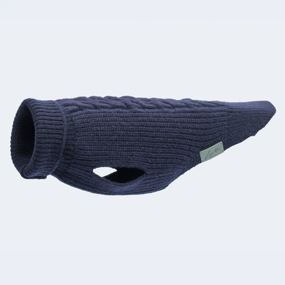Hundestrickpullover dunkelblau