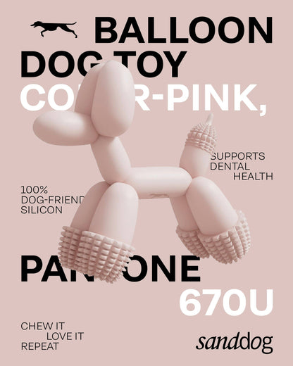 HUNDE-SPIELZEUG | KUNST-BALLON | ROSA | SANDDOG