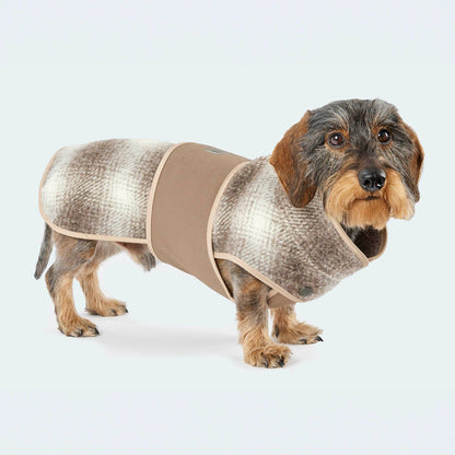 Hundemantel Loden Softshell Karo braun