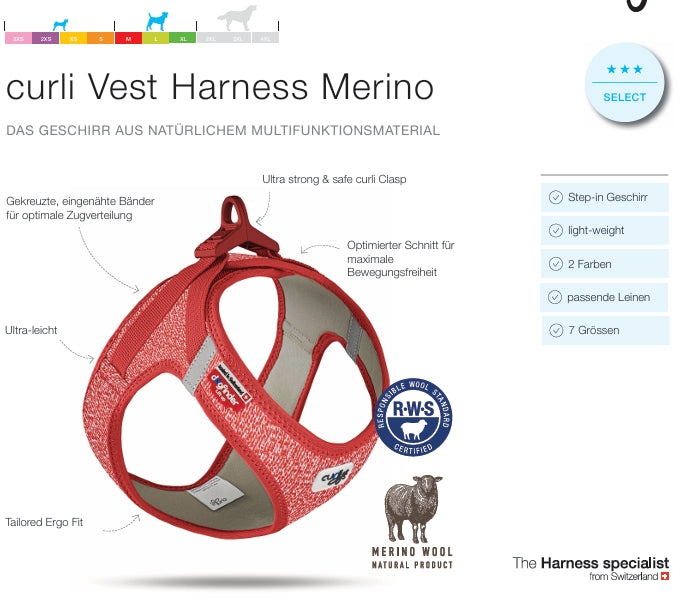 Merino Clasp Vest Hundegeschirr – Farbe Black