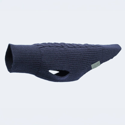 Hundestrickpullover dunkelblau