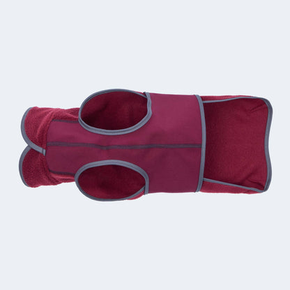 Hundemantel Dackel Fleece bordeaux