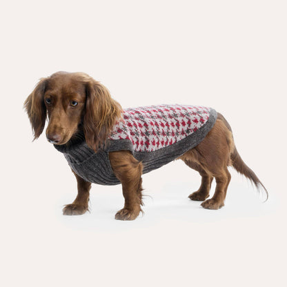 Hundestrickpullover Karo
