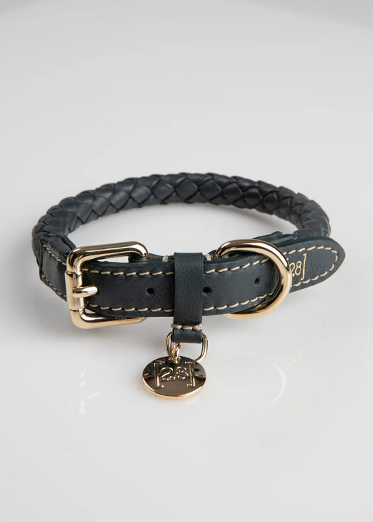 Ferdinando Geflochtenes Hundehalsband aus Leder -  Shark