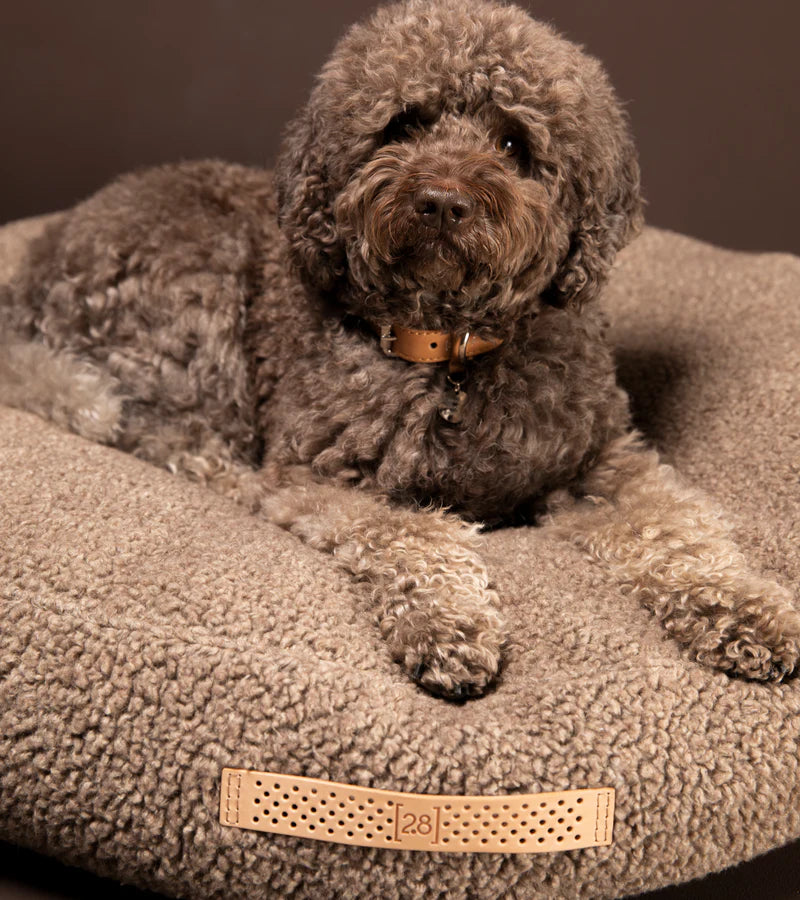 Fulvio Hundebett aus Bouclé / Wolle - Natur