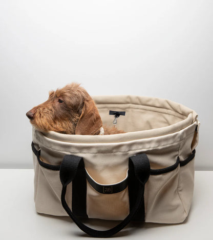 Diane Hundetragetasche mit Baumwolleinsatz + Netz - Beige