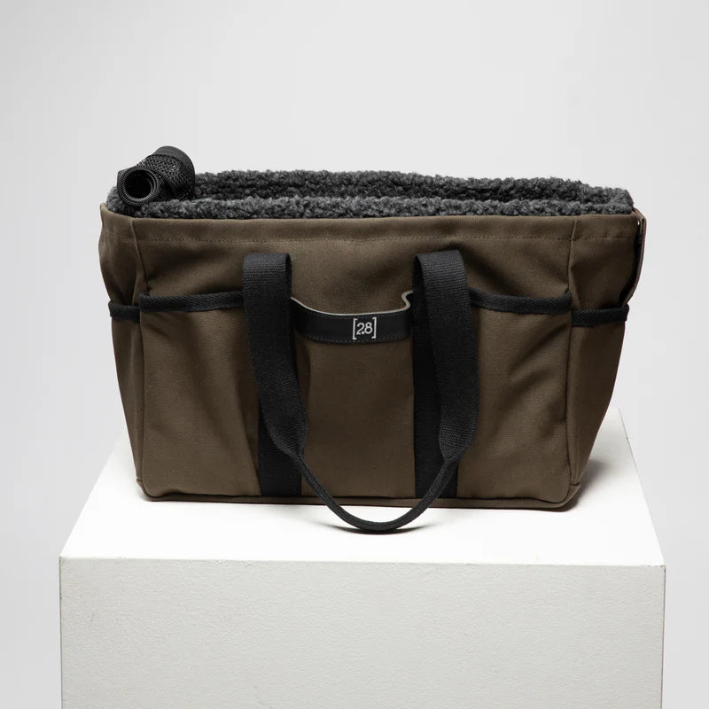 Diane Hundetragetasche mit Wolleinsatz + Netz - Khaki