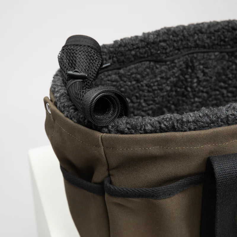 Diane Hundetragetasche mit Wolleinsatz + Netz - Khaki