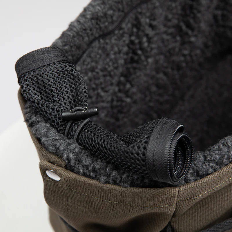 Diane Hundetragetasche mit Wolleinsatz + Netz - Khaki