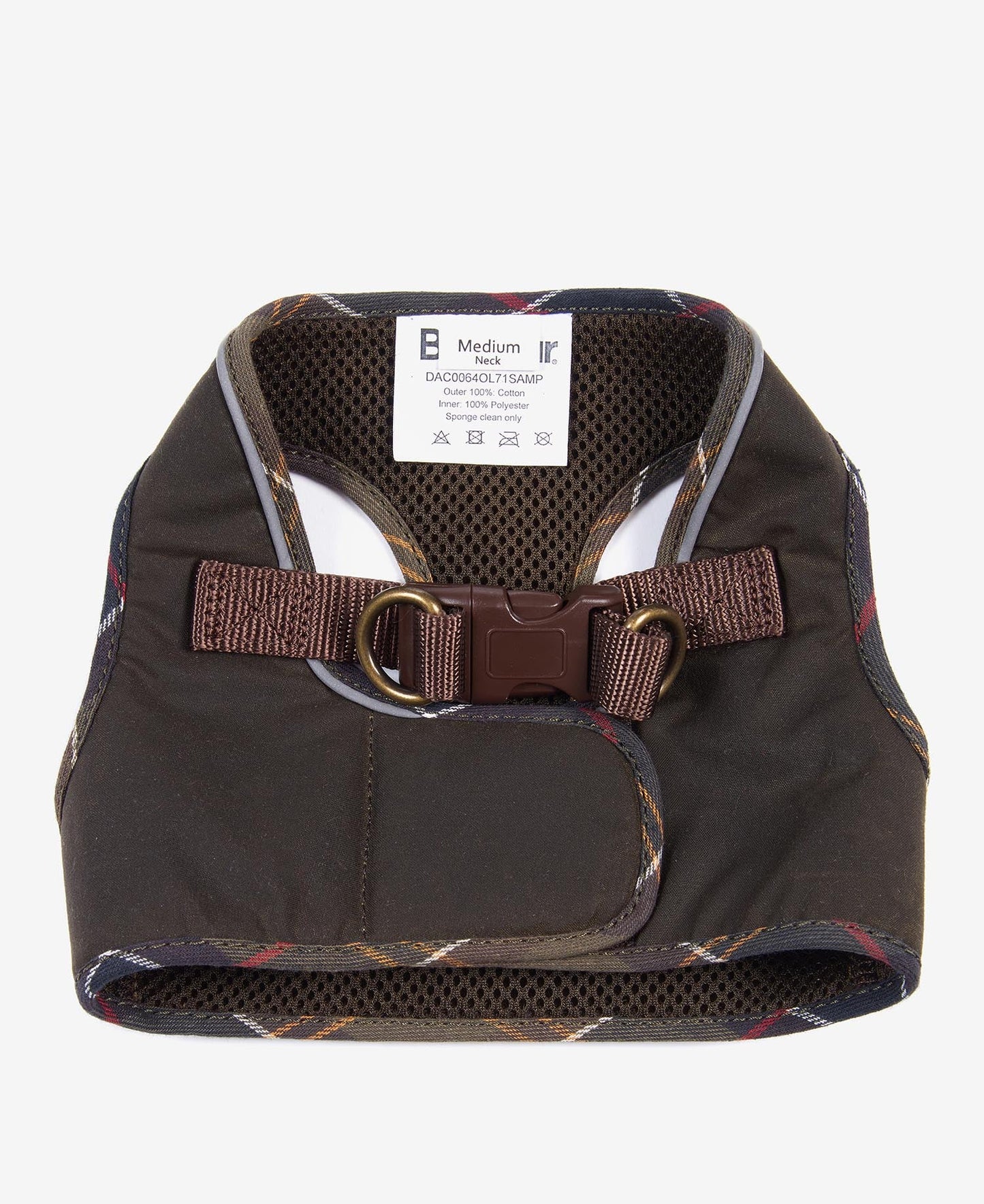Hundegeschirr aus gewachster Baumwolle - Tartan/Olive