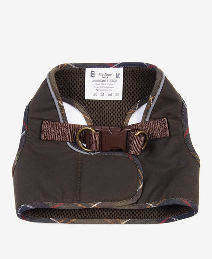 Hundegeschirr aus gewachster Baumwolle - Tartan/Olive