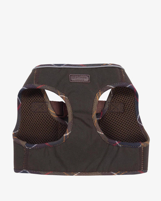 Hundegeschirr aus gewachster Baumwolle - Tartan/Olive