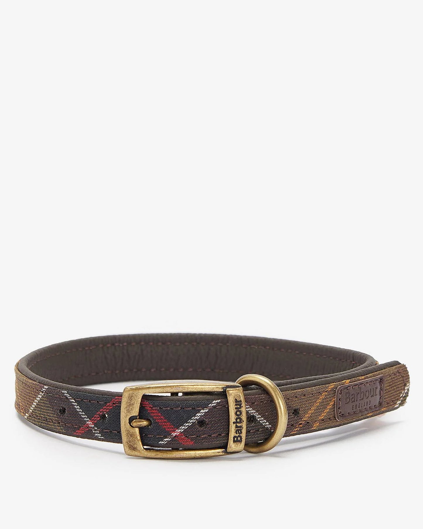Hundehalsband Tartan mit Lederdetails