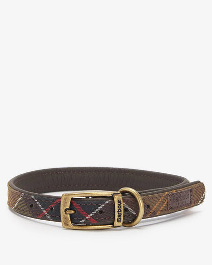 Hundehalsband Tartan mit Lederdetails