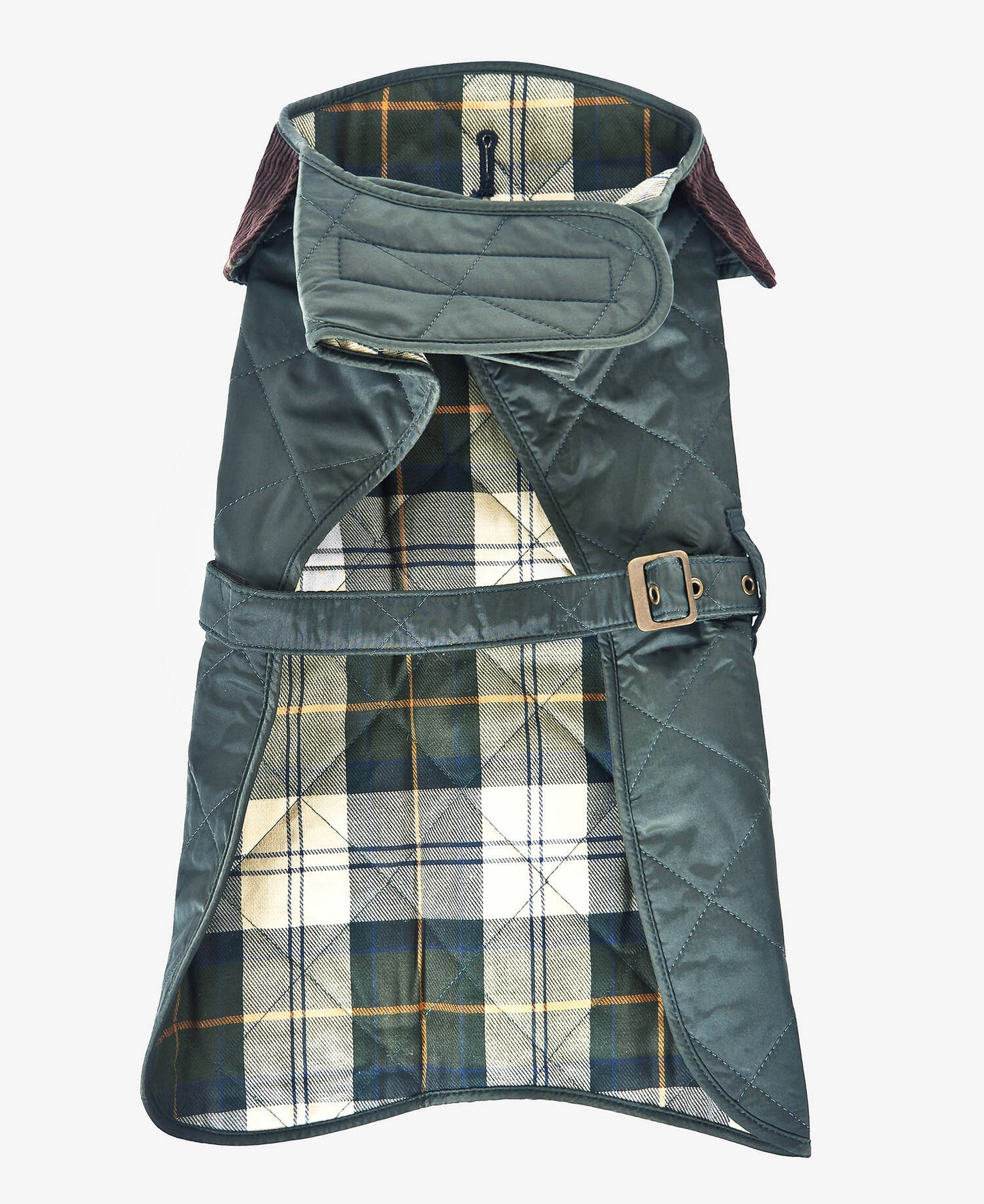 Quilted Hundemantel mit Steppmuster – Farbe Olive