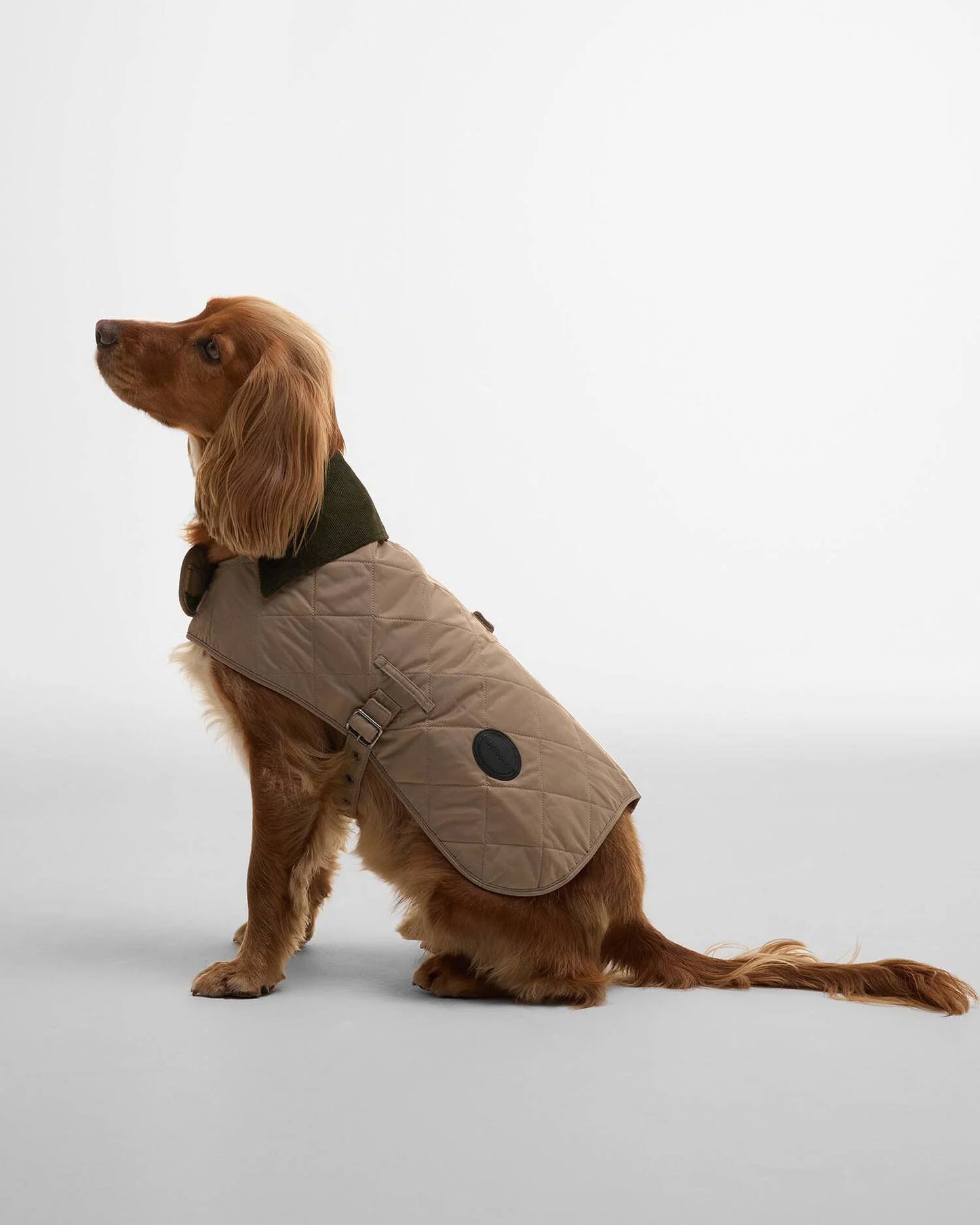 Quilted Hundemantel mit Steppmuster – Farbe Sand