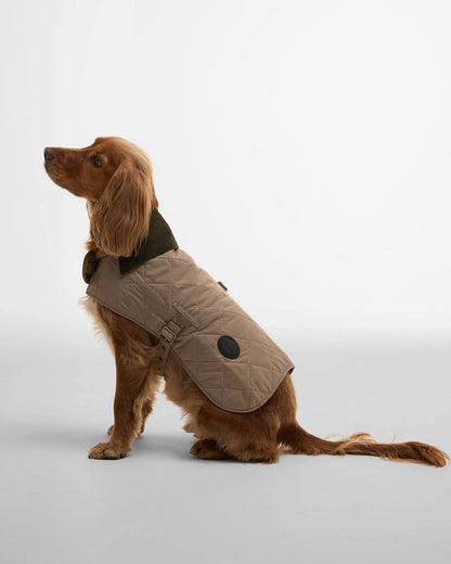 Quilted Hundemantel mit Steppmuster – Farbe Sand