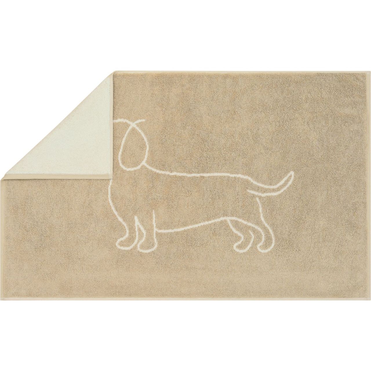 Badematte mit Dackel Motiv Einzeln Natur/Beige