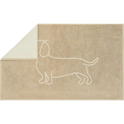 Badematte mit Dackel Motiv Einzeln Natur/Beige